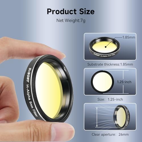 SVBONY SV227 Telescope Filter, 1.25'' Narrow-Band Filter Kit SHO Filter Set, SII H-Alpha OIII Narrowband Astronomical Filter, Light Pollution Filters for Deep Sky Astrophotography Nebula Photography — view 5