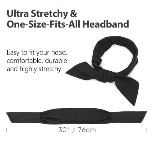 Image of DRESHOW 6 PCS Adjustable Headbands for Women Knotted Headbands Elastic Non-Slip Fashion Hair Bands for Workout Sports Running Yoga