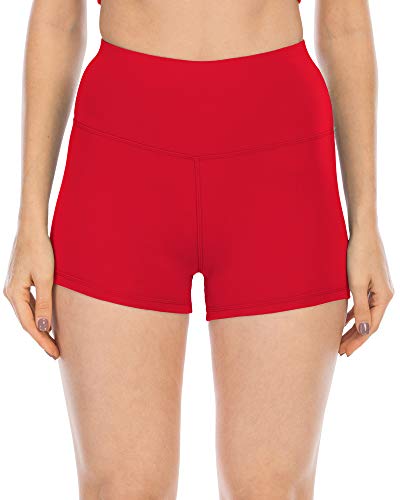 Athvotar High Waisted Spandex Shorts For Women, Booty Workout Yoga Biker Shorts (3" Red,M) #TOP1