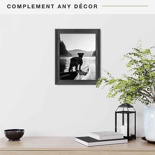 MCS Studio Gallery Classic 11x14 Picture Frame Black Woodgrain, Vertical & Horizontal Wall Hanging Large Picture Frame for Photos & Art Prints (1-Pack)