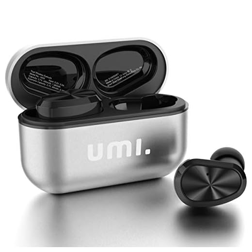 Umi. by Amazon - Auriculares de botón inalámbricos (TWS) W5s con Bluetooth 5.0 y certificación IPX7 compatibles con iPhone, Samsung, Huawei y estuche metálico con base de carga (Plata)