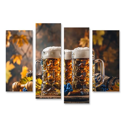 Tableau sur toile bière allemande grand chope en verre