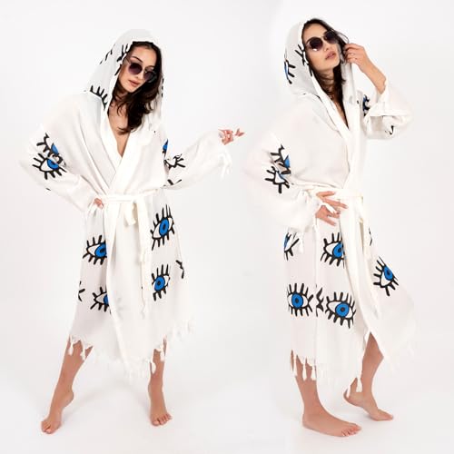 Robes for Women 100% Cotton Turkish Cotton Bathrobe for Men and Women2