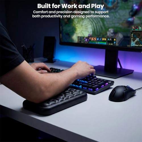 Image of Keyboard Wrist Rest Pad Arm Rest for Keyboard & Mouse, Ergonomic Wrist Support Memory Foam Hand Support for Office, Computer, Laptop, Mac Typing Chair and Wrist Pain Relief, Washable Pad