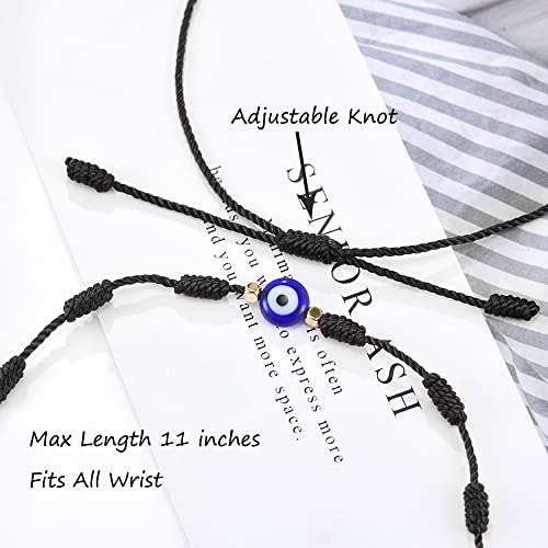 Image of Tarsus Evil Eye 7 Knot Lucky Bracelets Red String Amulet for Women Men