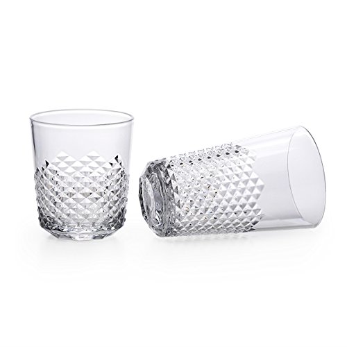 Cupture Diamond Plastic Tumblers Bpa Free, 24 Oz/14 Oz, 8-Pack (Clear) #TOP7