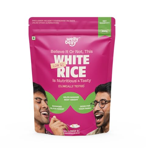 Image of Welly Belly Low GI White Rice 850g | 50% Lower Glycemic Index | Source of Protein & Fiber | Ideal Choice for Weight Management | Naturally Sourced | PCOS & Diabetic Friendly Chawal | Pack of 1