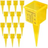 Pletpet 10&15&20P Rain Gauge Outdoor, 1.5" Sprinkler Gauge Lawn Water Gauge for Rain with Wide Mouth Water Measuring Tool for Yard Garden Lawn Decor(15, Yellow)