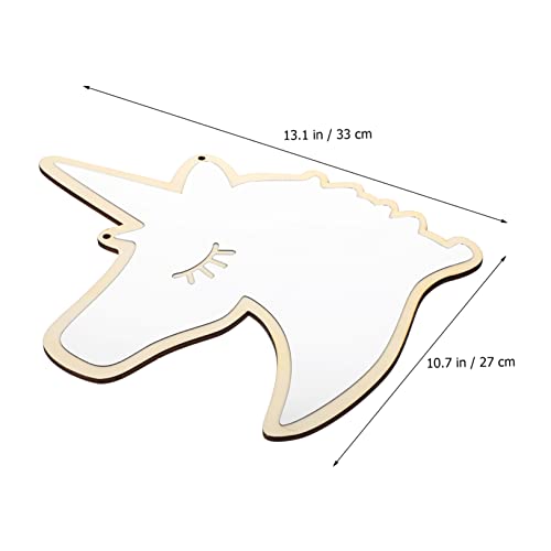 Homoyoyo 1Pc Unicorn Mirror Wall Mounted Makeup Mirror With Lights Mirror Handheld Vanity Mirror With Lights For Kids 3D Mirror Wall Stickers Hanging Unfinished Mirror Wood Acrylic Mirror #TOP1
