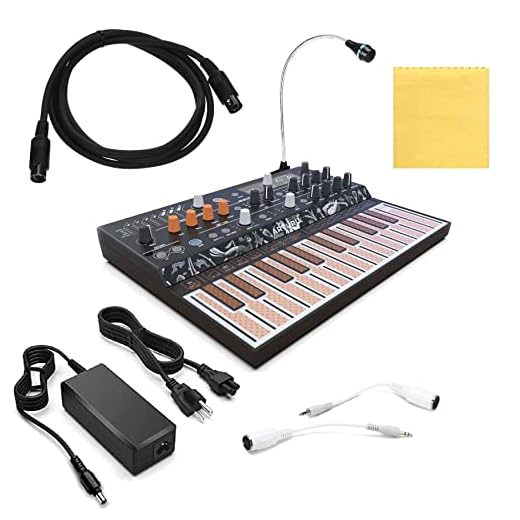 Arturia MICROFREAK Synthesizer Vocoder Keyboard BUNDLE with Arturia Gooseneck Mic, 6ft Pig Hog MIDI Cable, Power Adapter, 2X MIDI Adapters & Polishing Cloth - Vocoder, Analog Synth, & Synthesizer