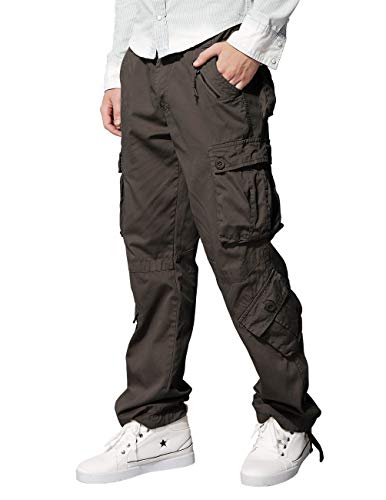 Image of Match Men's Wild Retro Multi-Pockets Utility Casual Cotton Cargo Trousers #3357