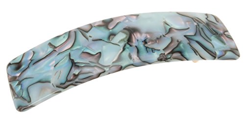 France Luxe Large Rectangle Barrette pasador de lujo acabado South Sea artesanal
