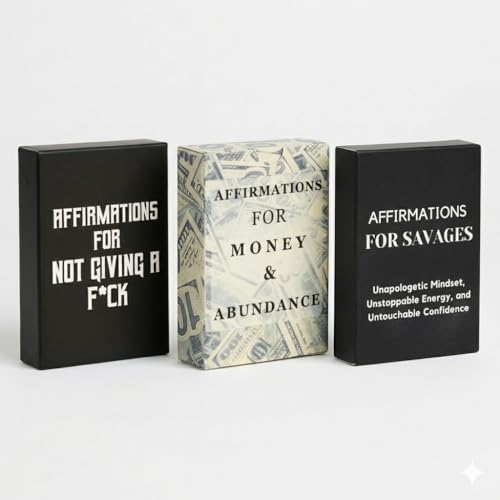 Isaac Liev 3-Pack Positive Daily Affirmation Cards For Men and
