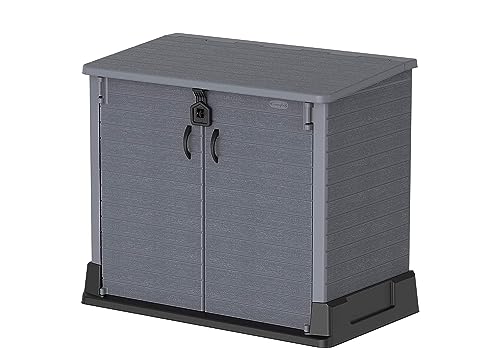 Cosmoplast Plastic Cedargrain Outdoor Garage Storage Shed 850 Liters (IfofGB001Cg) Dark Grey