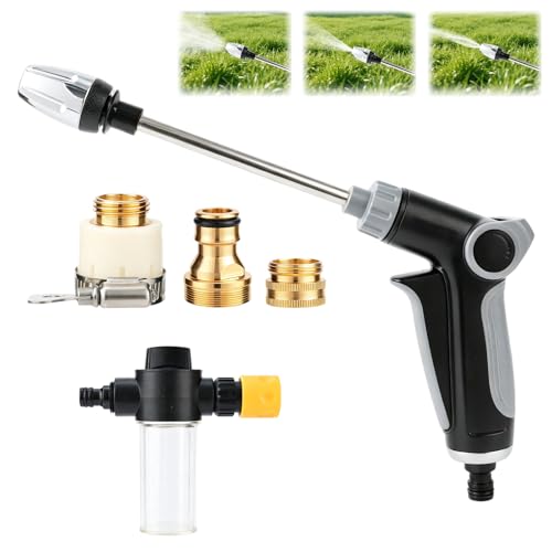 Turn Any Hose into a High Pressure Water Cleaning Jet, 2026 New Multi Function Lawn & Garden Watering Sprayer, Heavy Duty Garden Hose Nozzle, Spray Nozzles for Cleaning Yard Patio Car