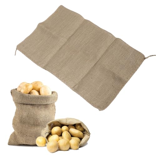 banapoy 4pcs Grands Sacs de Toile de Jute, Sacs de Pomme de Terre Plante Jute Cultiver des Rangement Nourriture pour Jardinage, Course Réutilisables pour Carnival Outdoor Game