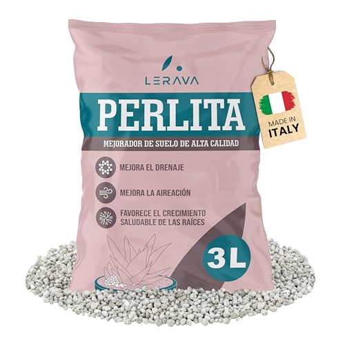 LERAVA Perlite pour Plante (3 L) - Naturelle et écologique - Améliore le Drainage du terreau intérieur - Aération optimale Avec billes d'argile - Pour Jardin Balcon et intérieur