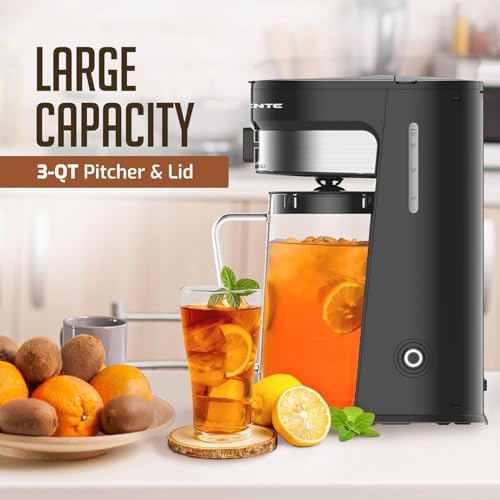 OVENTE-3-Quart-Iced-Tea-and-Coffee-Maker-with-Strength-Selector-Infuser-Chamber-Perfect-for-Iced-Coffee-Latte-Tea-Lemonade-Flavored-Water-Black-CMT215B