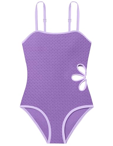 Image of Shallmu Girls Swimsuit Color Block Adjustable Straps One Piece Summer Bathing Suit for Girls 9-16 Years
