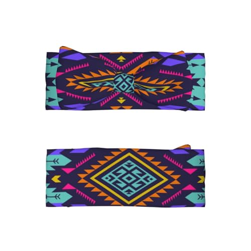 Baby Girls Headbands Neon Art Tribal Navajo Pattern Hairbands Hair Bow Elastic Hair Accessories For Newborn2