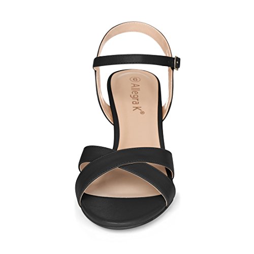 Allegra K Women Cushioned Footbed Open Toe Cross Straps Kitten Heel Sandals by Allegra K - Used condition - Image 2