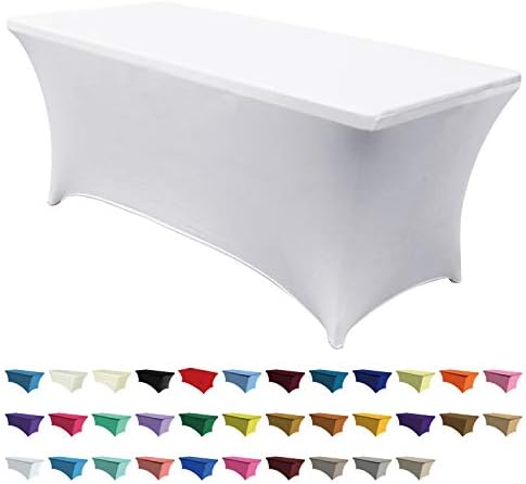 ABCCANOPY Spandex Tablecloths for 6 ft Home Rectangular Table Fitted Stretch Table Cover Polyester Tablecover Table Toppers