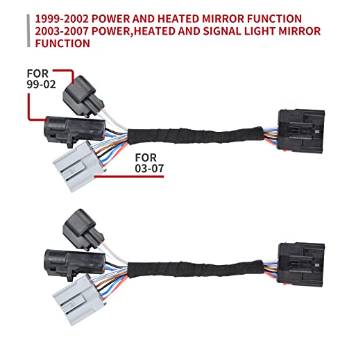 2 Pcs Tow Mirrors Adapter for Ford F250 F350 F450 F550 Super Duty Truck 1999-2007 Mirrors Conversion Harness Wiring Connector
