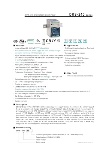 Alimentation à découpage 240 W DRS-240-24 haute performance - 3
