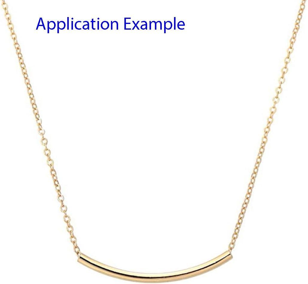 30pcs Adabele Real Yellow Gold Plated Sterling Silver Hypoallergenic Curved Noodle Tube Loose Beads 20mm x 1.5mm (Hole ID 1mm) for Craft Jewelry Making SS271