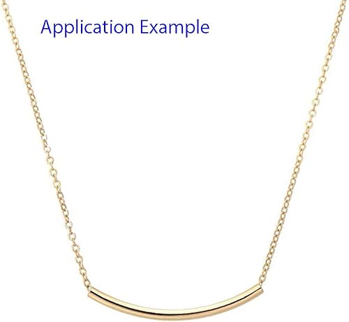 Miniatura 6 de 50 piezas de tubo de fideos curvos espaciador conector suelto cuentas 1.181 in largo latón chapado en oro para joyería artesanía fabricación CF197