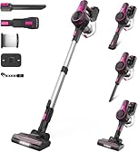 Generico Aspirapolvere Senza Fili Potente, Scopa Elettrica 45 Minuti Spazzola a LED Dust Cup Grande 1,2L, Scopa Elettrica in Piedi da Sola, per tappeti e peli di Animali