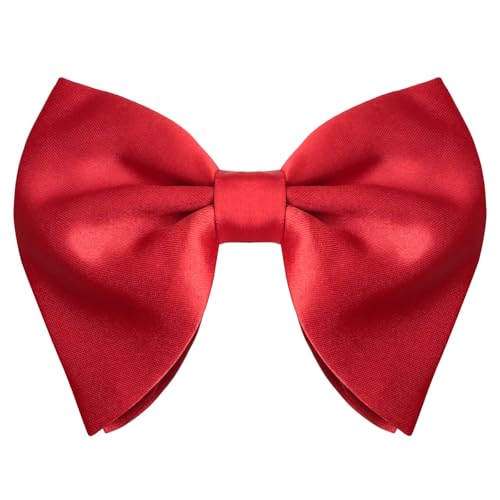 Image of Luckyvestir Oversized Bow Ties for Men, Pre Tied Clip on Men's Black Bowtie for Wedding Tuxedo Banquets Formal Wear