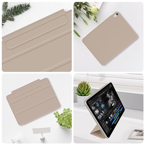 Dwopar for iPad Air 13 inch M4/M3/M2 Case (2026/2025/2024,Model A3268/A3269/A3271), Auto Sleep/Wake and Magnetic Closure, Trifold Stand Case, PU Leather Cover, Support Apple Pencil Pro, Oat Coffee by Dwopar - Image 8
