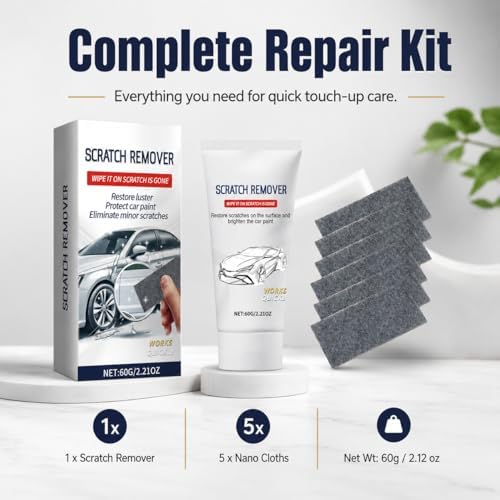 XUEVORIY 1PCS Nano Sparkle Cloth Car Scratch Remover - 2026 Upgrade Scratch Remover for Vehicles, Magic Wipes Cleaning Cloth Car Scratch Repair Paste, Scuff Repair Polishing Wax Kit — view 4