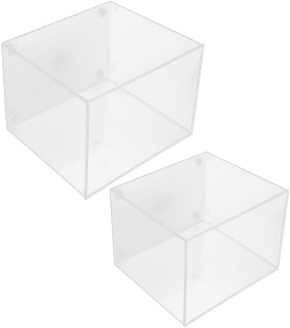 LIFKOME 2pcs Mini Betta Fish Tank Bowl Set for Desktop and Small Tables, Space-Saving Plastic Fish Bowls with Elegant Design, for Aquatic Pets and Turtles