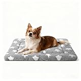 pobopobo Dog Bed Mat, Reversible Crate Pads for Small/Medium/Large Dogs & Cats Sleeping, Portable & Soft, Dog Beds Crate Pad M(30