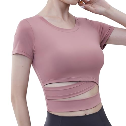 Haut athlétique haut de gamme en nylon élasthanne et design croisé