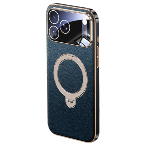 Coque iPhone 17 Pro Max cuir véritable bleu idéal pour sécuriser vos photos - 2