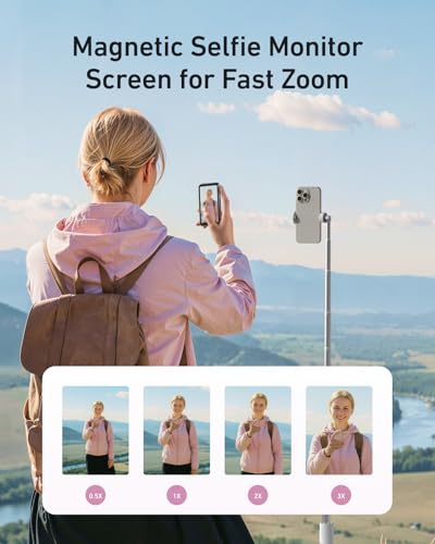 Image of TELESIN Zoom Vlog Selfie Monitor Screen for iPhone 17-11 Series & Android | Magnetic Back Camera Monitor for Phone,Wireless iPhone Mirror Screen for Photo /TikTok Live Stream /Vlogging,3-Level Brightness
