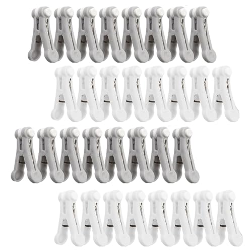 Plastic Clothespins Utility Clothes Strong Traceless Pins, 32Pcs Non-Slip Windproof Laundry Pegs, Non-Trace Sealing Clothesline Utility Clips