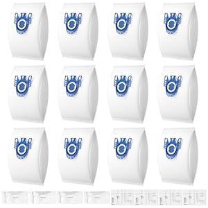 12 Pack 3D Airclean GN Vacuum Bags Compatible with Miele Classic C1, Complete C1, Complete C2, Complete C3, S227, S240, S270, S400, S2, S5, S8 Series Canister Vacuum Cleaner