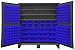 Durham HDC72-192-3S5295 Lockable Cabinet with 192 Blue Hook-On Bins, 60" Wide, 12 Gauge