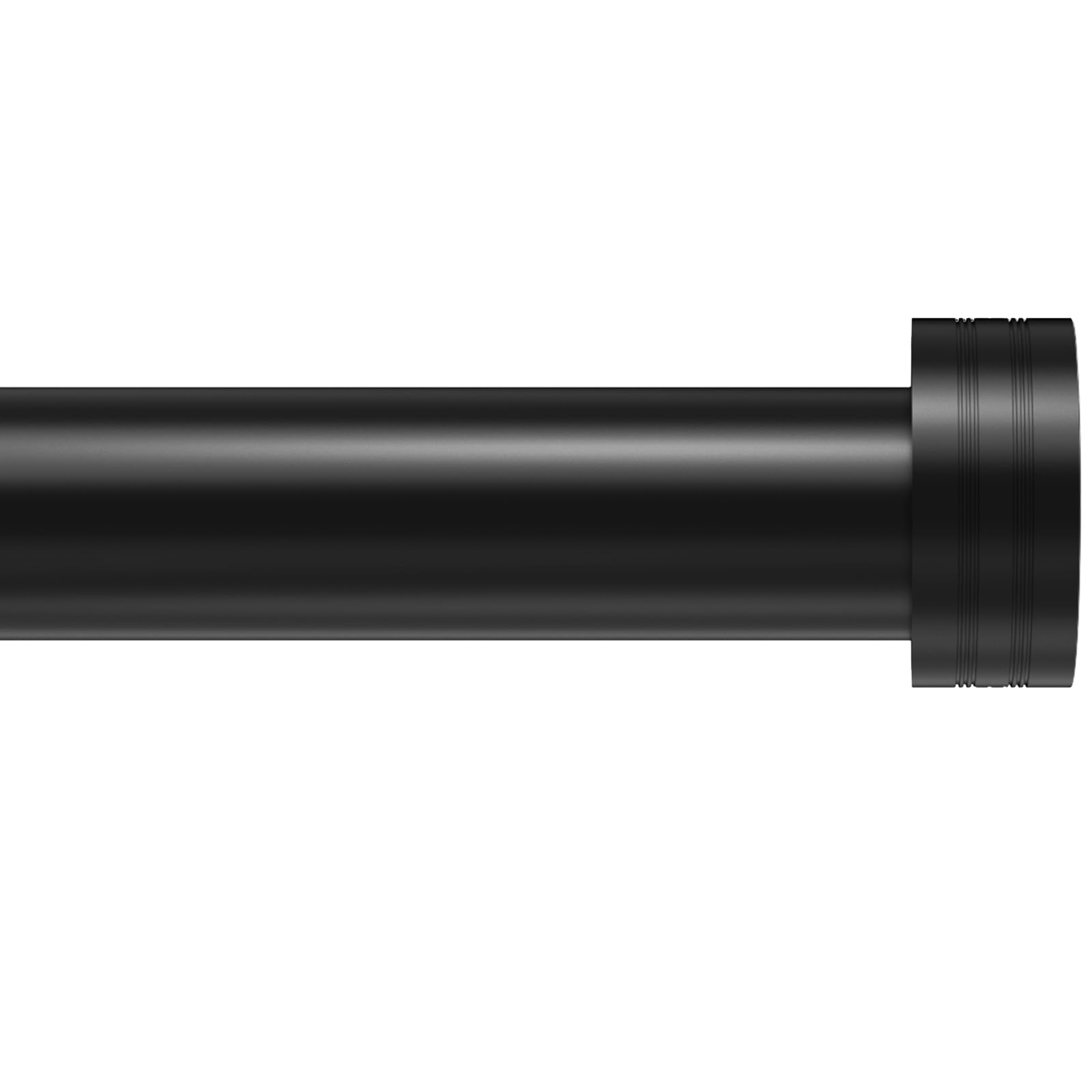 Black Curtain Rod 18-45 inch, 1 inch Adjustable Heavy Duty Curtain Rods, Modern Drapery Rods with End Cap Finials, Window Treatment Rod for Home and