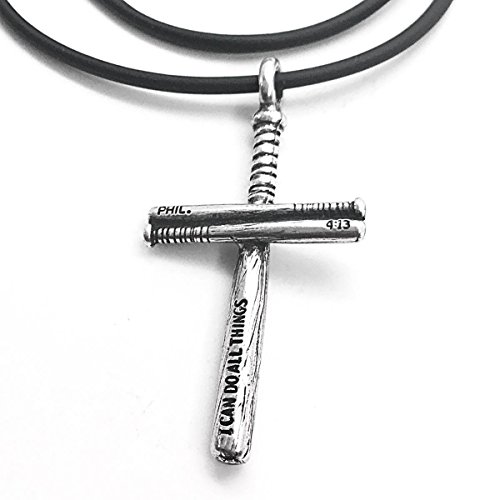 FORGIVEN JEWELRY Baseball Bat Cross Necklace in Silver