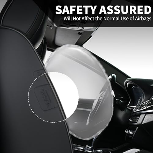 Image of FLORICH Leather Car Seat Cover Automotive Seat Covers Front Seat Waterproof Full Coverage Car Seat Cushion Protector Universal Fit for Most Cars Trucks SUV, Black