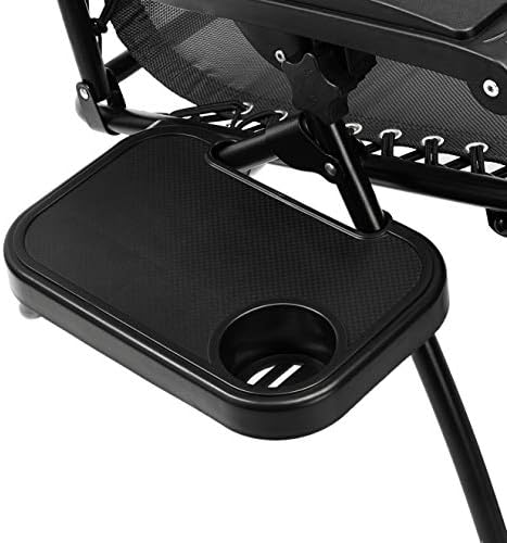 Amazon Basics Zero Gravity Chair with Side Table, Set of 2, Black
