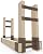 Fiwithy Outdoor Firewood Rack Bracket Kit with 4 Support Bars for Fire Wood Pile Storage, Heavy Duty DIY Fireplace Log Stacking Stand Holder for 2x4 lumber, Brown, 1 Pair