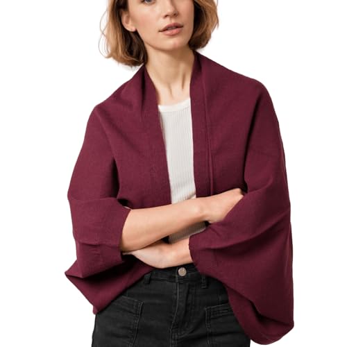 Image of WaJuemy Shrug Sweater Shawl Wraps for Women Soft Cashmere Ponchos Sweater Cardigan Casual Open Front Top Cape Shawls
