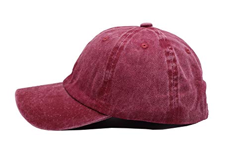 Kkmkshhg Toddler Baseball Hat Boys, Kids Baby Girls Distressed Washed Caps Wine Red #TOP2