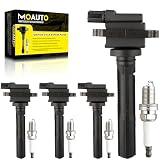 MOAUTO Set of 4 Ignition Coils Pack UF237 33410-77E22 & 4 PCS Iridium Spark Plugs Compatible with Chevrolet 1999-2004 Tracker Suzuki Aerio Esteem Sidekick Grand Vitara XL-7